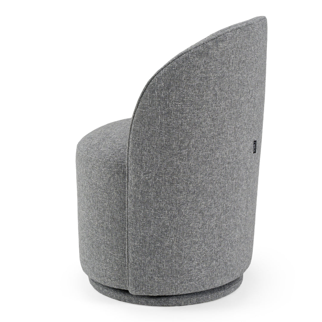 Correa  Modern Grey Fabric Swivel Dining Chair
