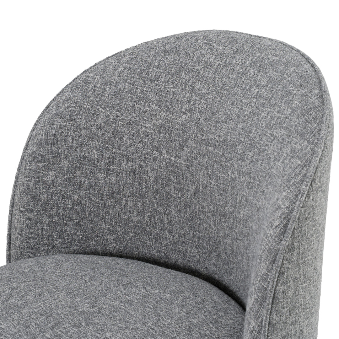 Correa  Modern Grey Fabric Swivel Dining Chair
