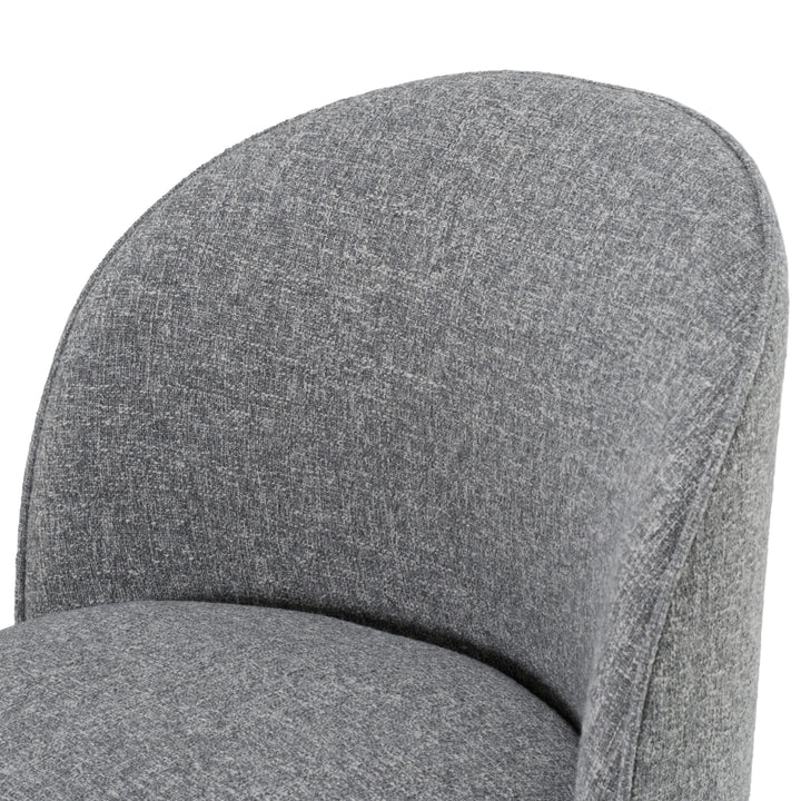 Correa  Modern Grey Fabric Swivel Dining Chair