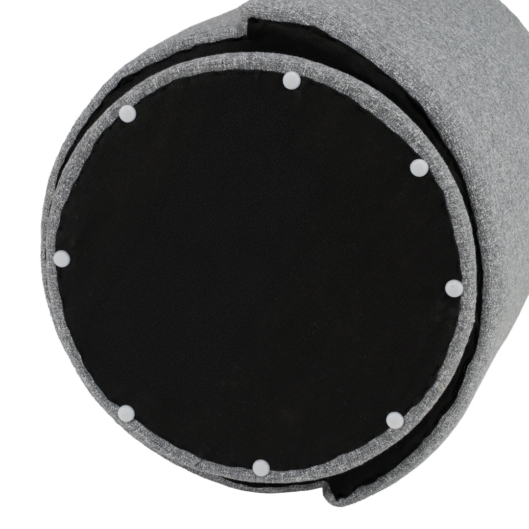 Correa  Modern Grey Fabric Swivel Dining Chair