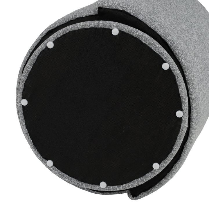 Correa  Modern Grey Fabric Swivel Dining Chair