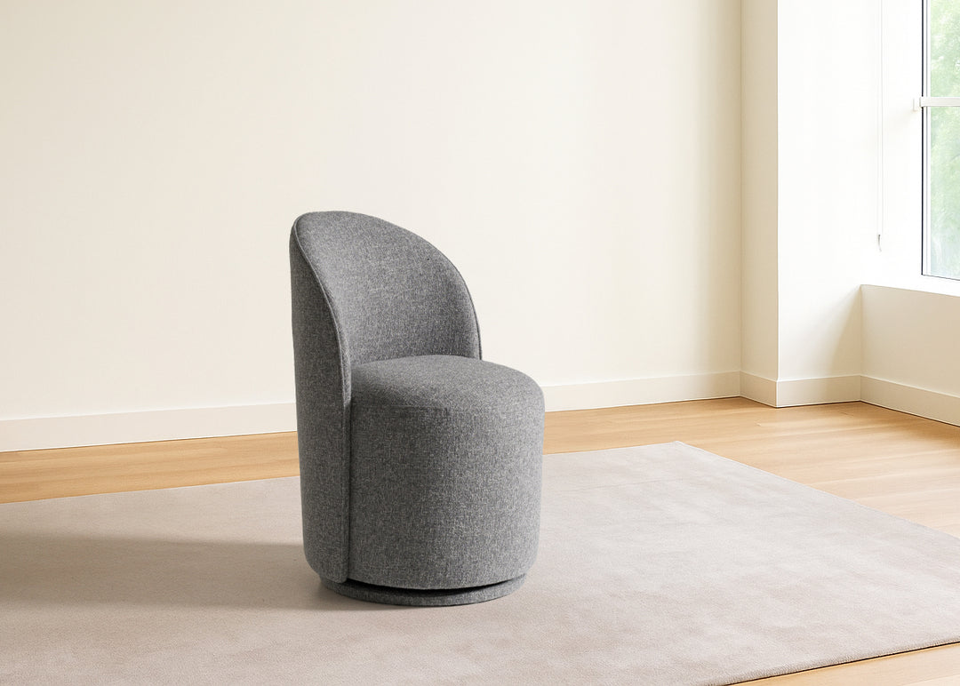 Correa - Modern Grey Fabric Swivel Dining Chair