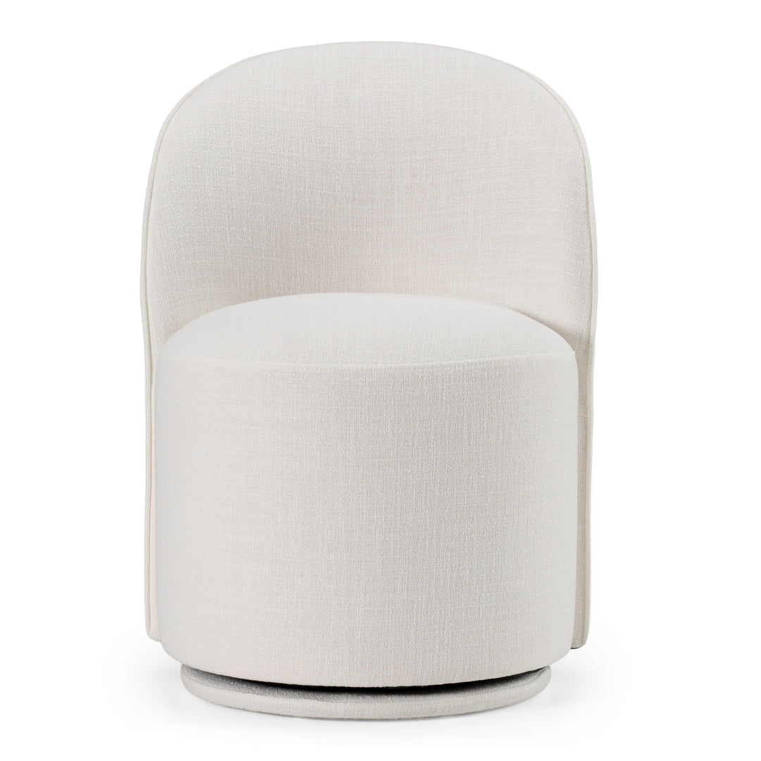 Correa  Modern White Fabric Swivel Dining Chair