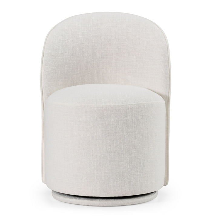 Correa  Modern White Fabric Swivel Dining Chair