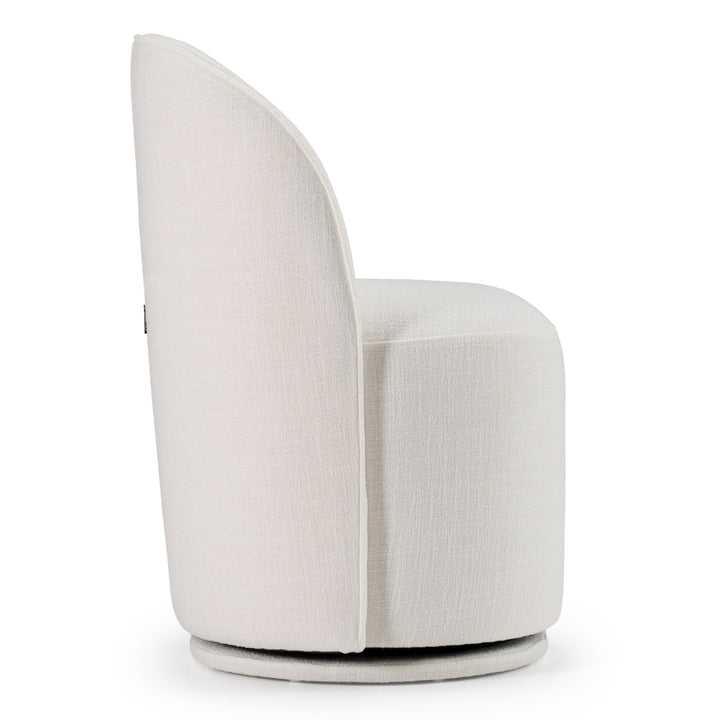 Correa  Modern White Fabric Swivel Dining Chair