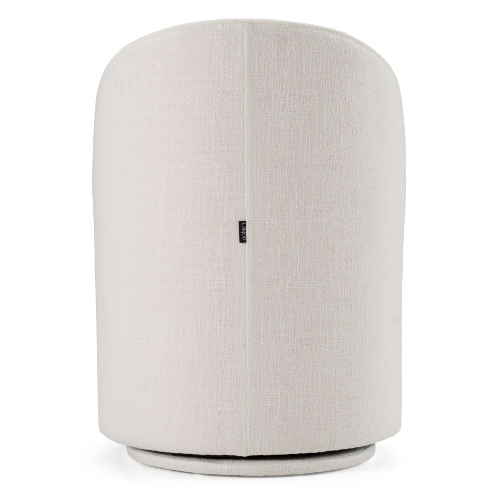 Correa - Modern White Fabric Swivel Dining Chair - View 5