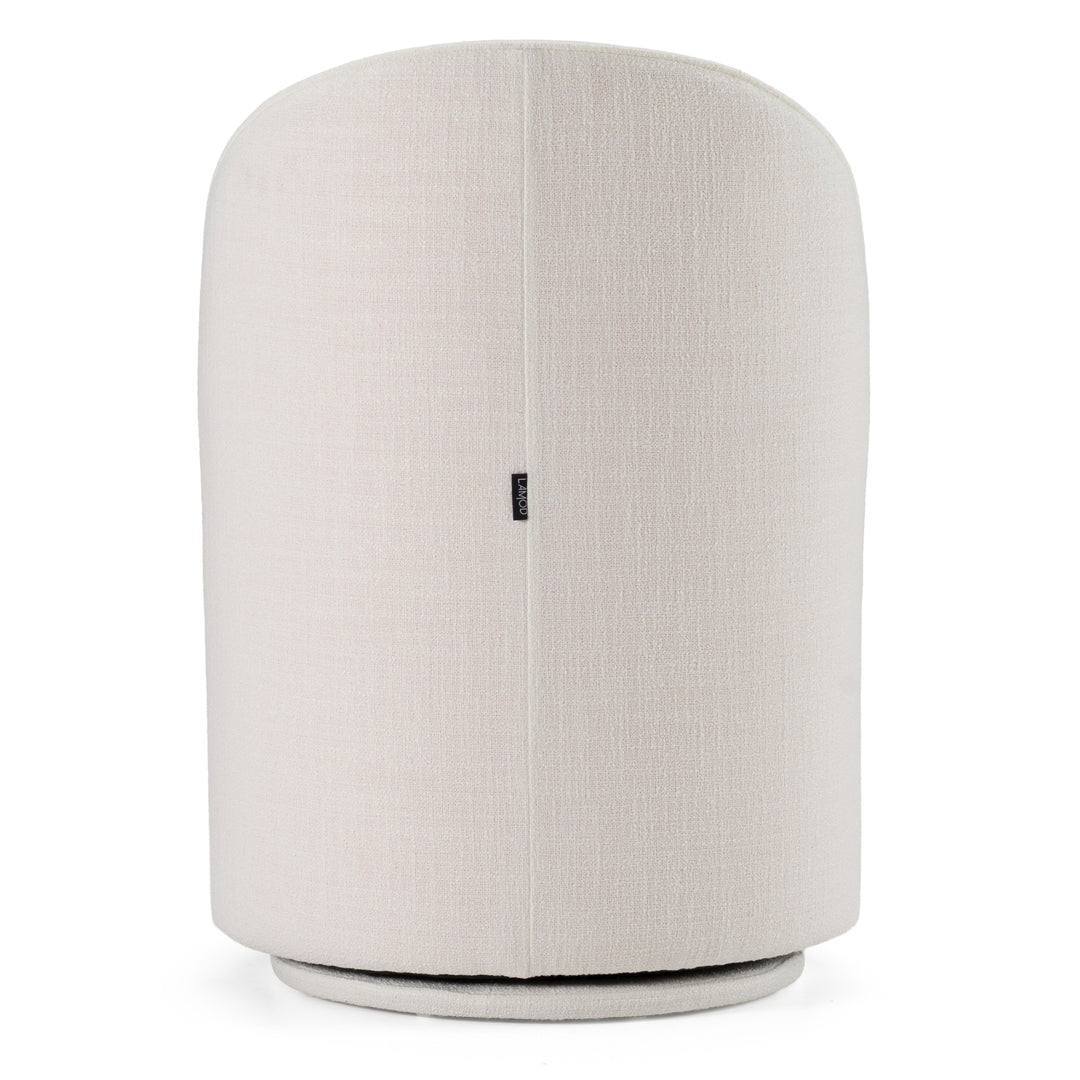 Correa  Modern White Fabric Swivel Dining Chair