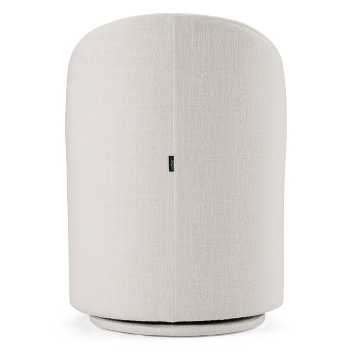 Correa  Modern White Fabric Swivel Dining Chair