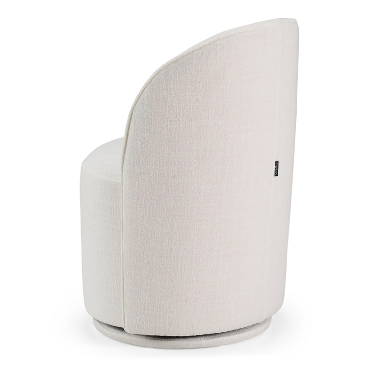 Correa - Modern White Fabric Swivel Dining Chair