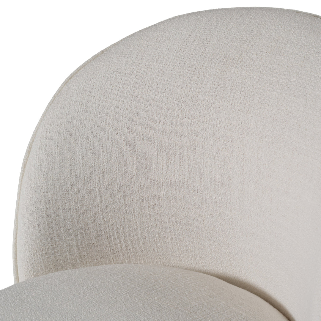 Correa  Modern White Fabric Swivel Dining Chair
