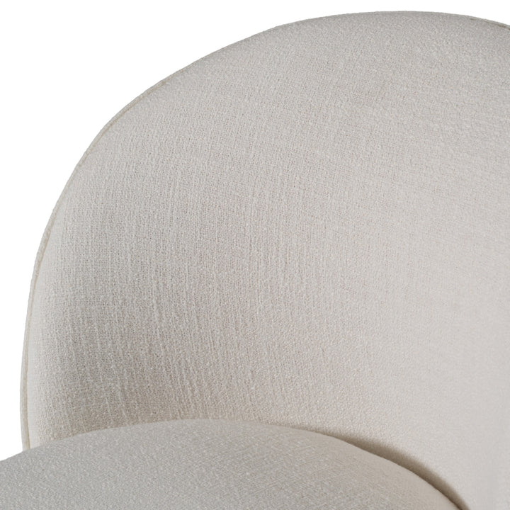 Correa  Modern White Fabric Swivel Dining Chair