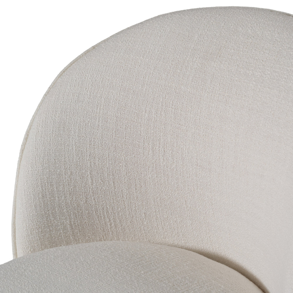 Correa - Modern White Fabric Swivel Dining Chair - View 6
