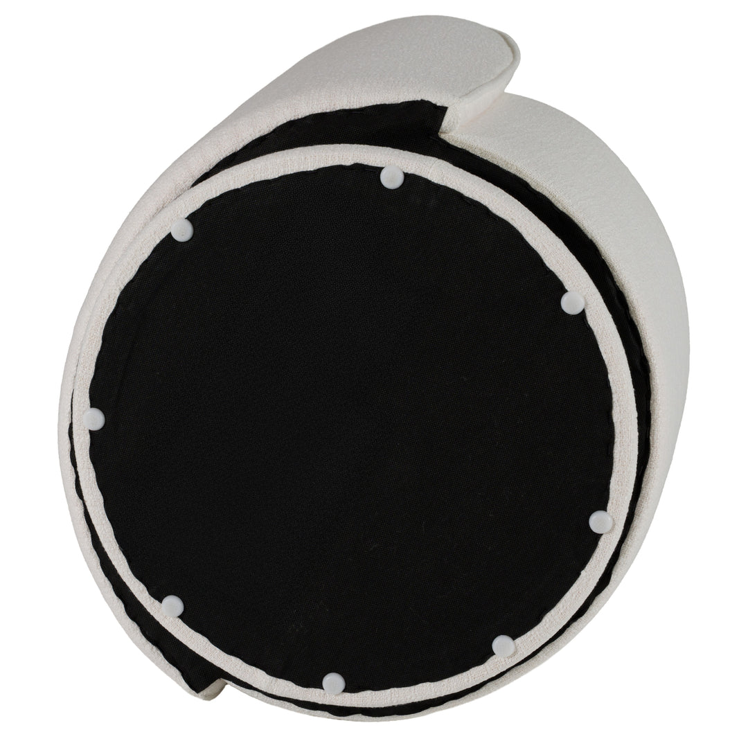 Correa  Modern White Fabric Swivel Dining Chair