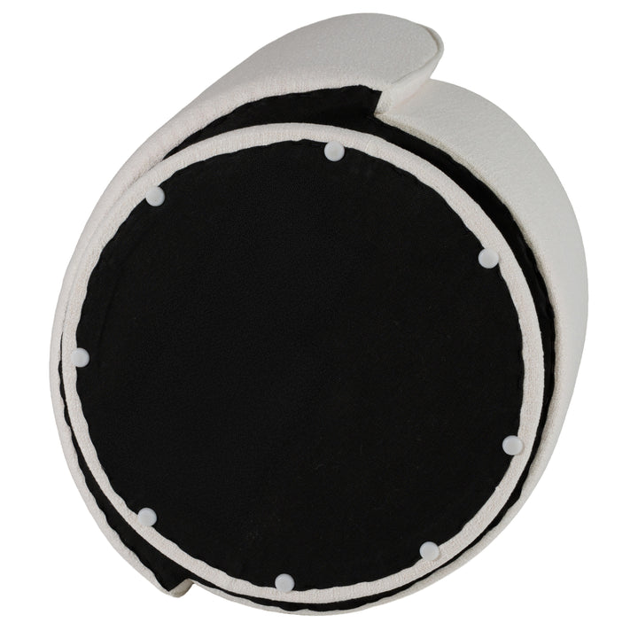 Correa  Modern White Fabric Swivel Dining Chair