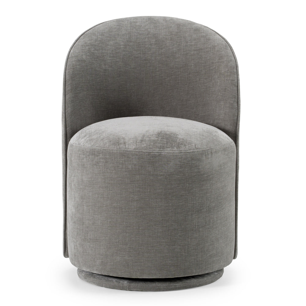 Correa - Modern Dove Grey Fabric Swivel Dining Chair - View 3