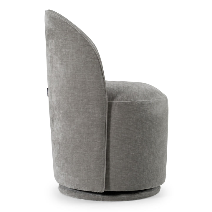 Correa - Modern Dove Grey Fabric Swivel Dining Chair