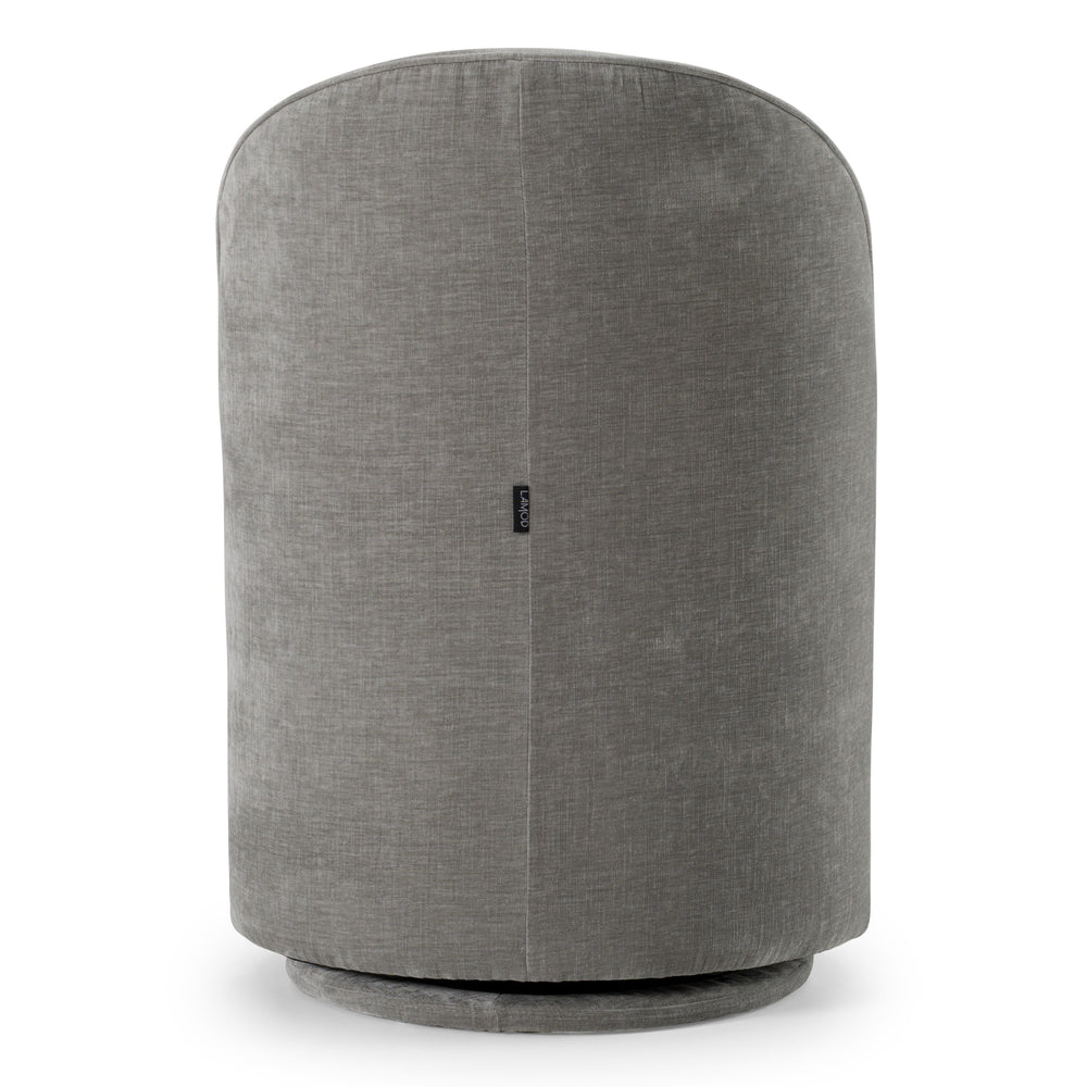 Correa - Modern Dove Grey Fabric Swivel Dining Chair - View 5