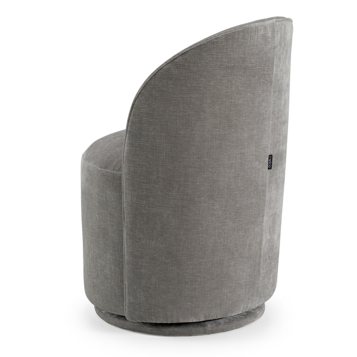 Correa  Modern Dove Grey Fabric Swivel Dining Chair