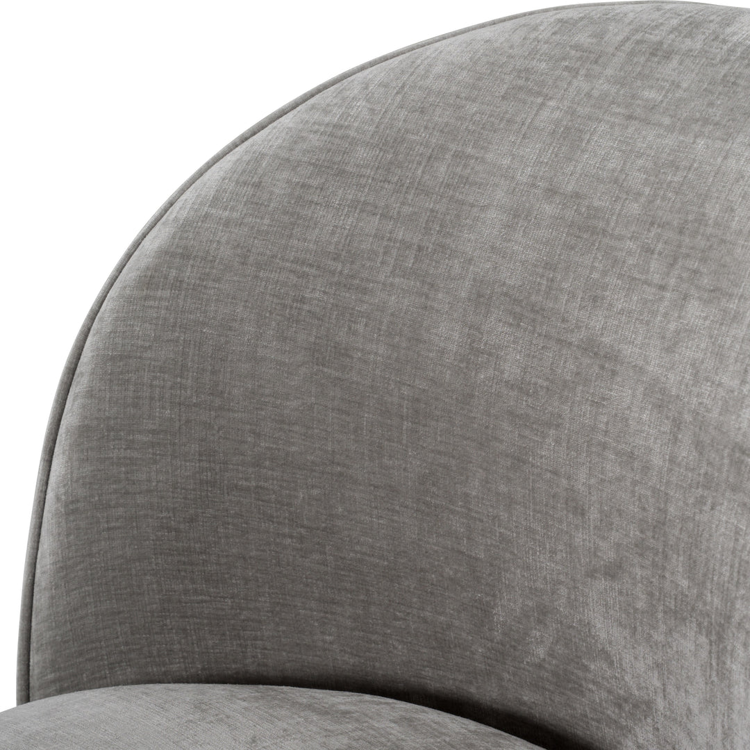 Correa  Modern Dove Grey Fabric Swivel Dining Chair