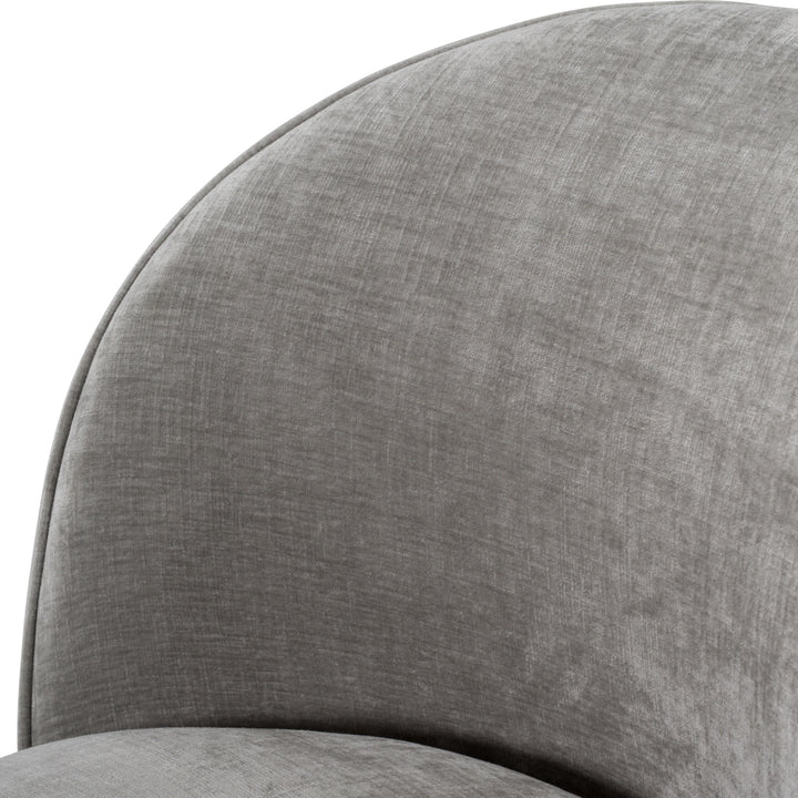 Correa  Modern Dove Grey Fabric Swivel Dining Chair