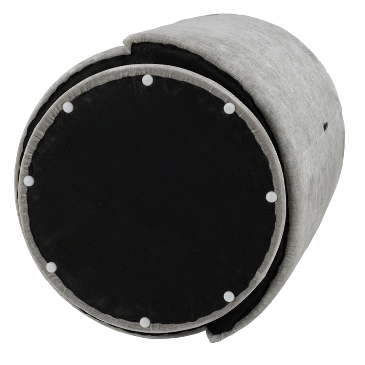 Correa  Modern Dove Grey Fabric Swivel Dining Chair