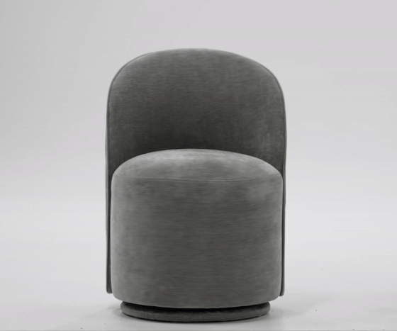 Correa  Modern Dove Grey Fabric Swivel Dining Chair