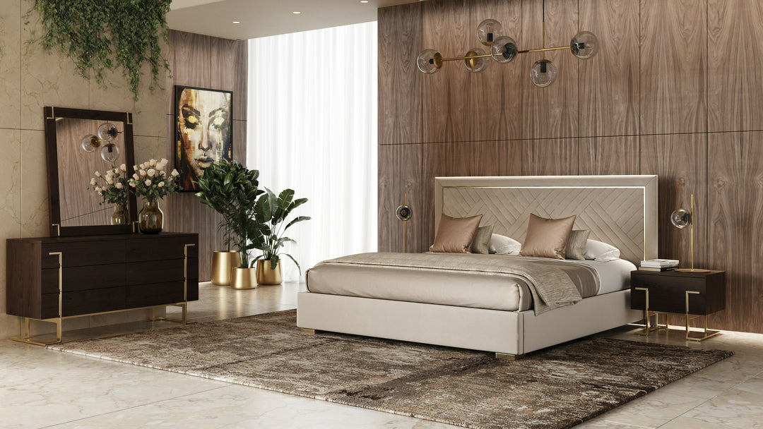 Moontide - Modern Smoked Ash & Gold Mirror