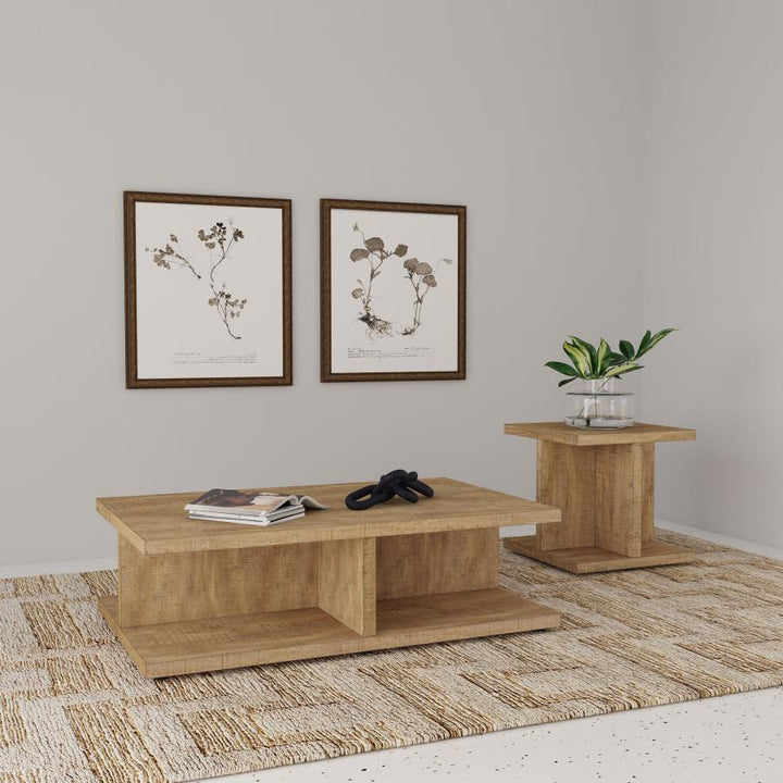 Cortona - Square Engineered Wood Cocktail Coffee Table - Mango Coffee Table modern furniture Contempo Furniture