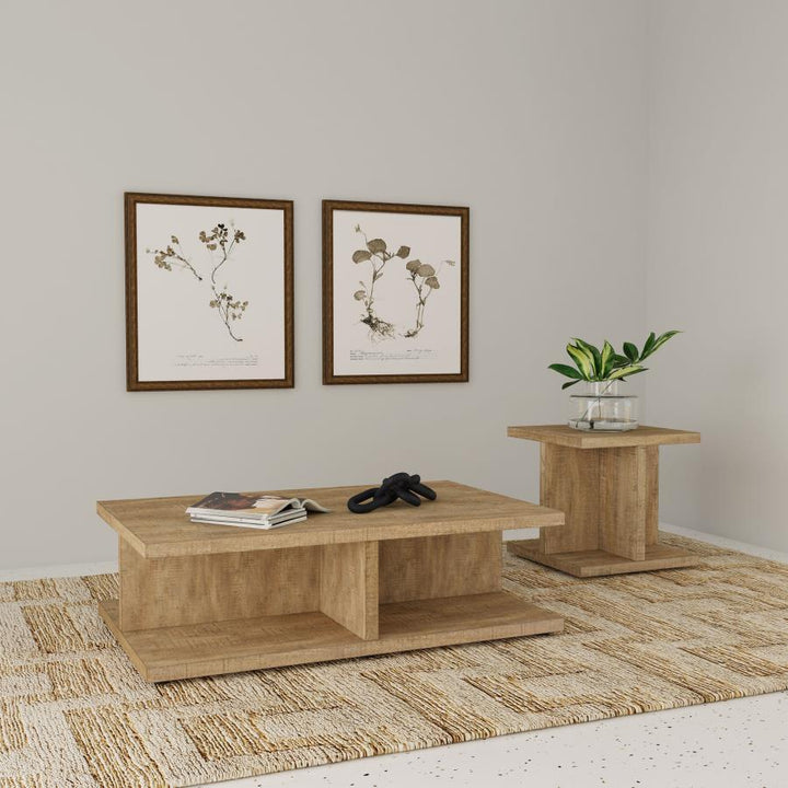 Cortona - Square Engineered Wood End Side Table - Mango End Table modern furniture Contempo Furniture