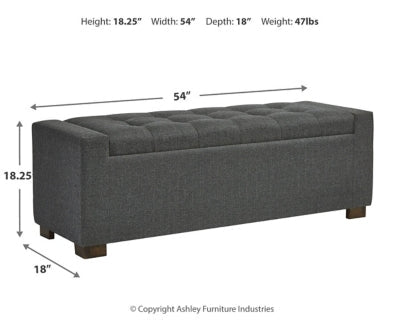 Cortwell Storage Bench - Gray Storage Bench modern furniture Contempo Furniture