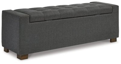 Cortwell Storage Bench - Gray Storage Bench modern furniture Contempo Furniture