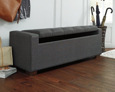 Cortwell Storage Bench - Gray Storage Bench modern furniture Contempo Furniture