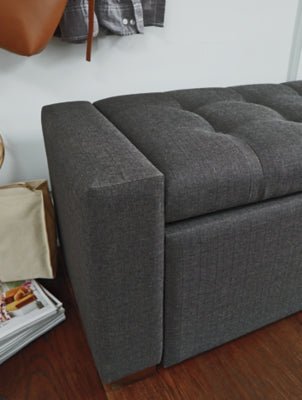 Cortwell Storage Bench - Gray Storage Bench modern furniture Contempo Furniture