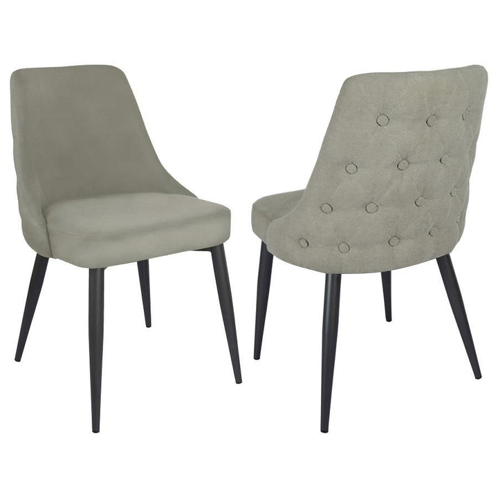 Cosmo - Upholstered Dining Side Chair (Set of 2) - Light Gray Chair Set modern furniture Contempo Furniture