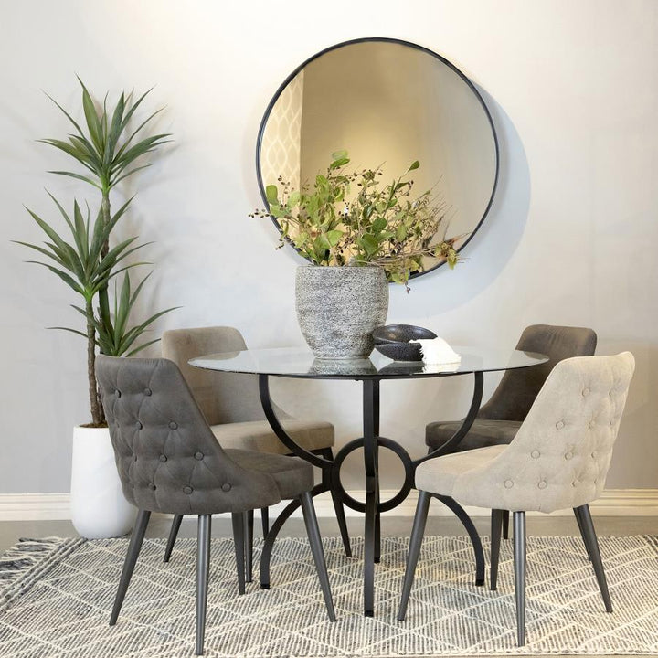 Cosmo - Upholstered Dining Side Chair (Set of 2) - Light Gray Chair Set modern furniture Contempo Furniture