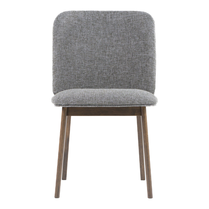 Costello - Mid-Century Modern Grey Fabric + Wenge Dining Chair (Set of 2)