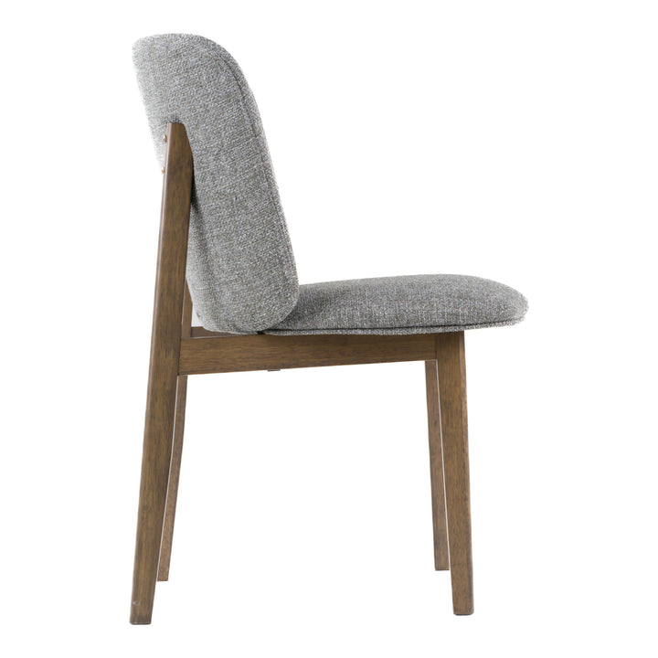Costello - Mid-Century Modern Grey Fabric + Wenge Dining Chair (Set of 2)