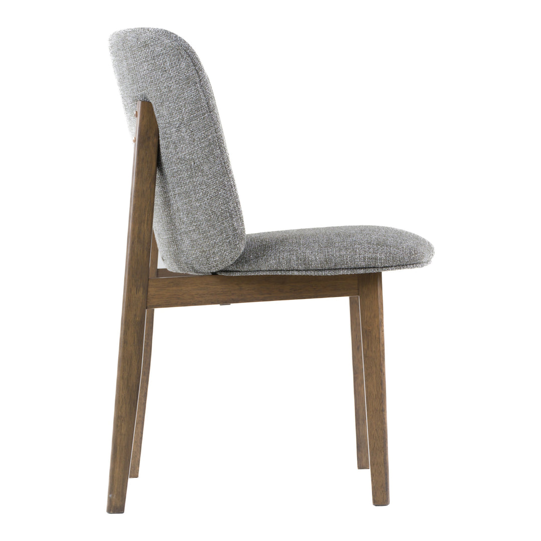 Costello - Mid-Century Modern Grey Fabric + Wenge Dining Chair (Set of 2)