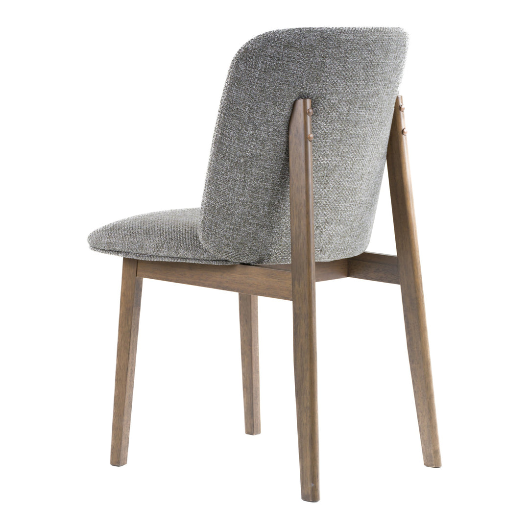Costello - Mid-Century Modern Grey Fabric + Wenge Dining Chair (Set of 2)
