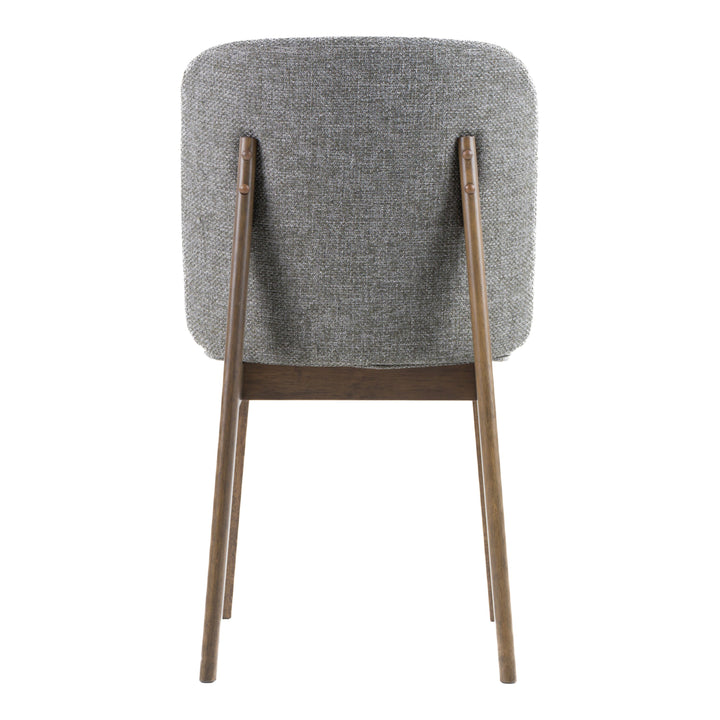 Costello - Mid-Century Modern Grey Fabric + Wenge Dining Chair (Set of 2)