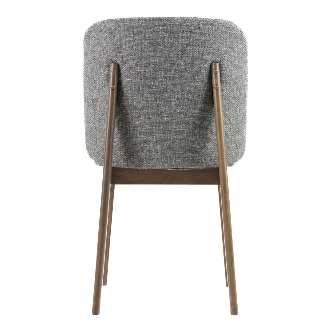 Costello - Mid-Century Modern Grey Fabric + Wenge Dining Chair (Set of 2)
