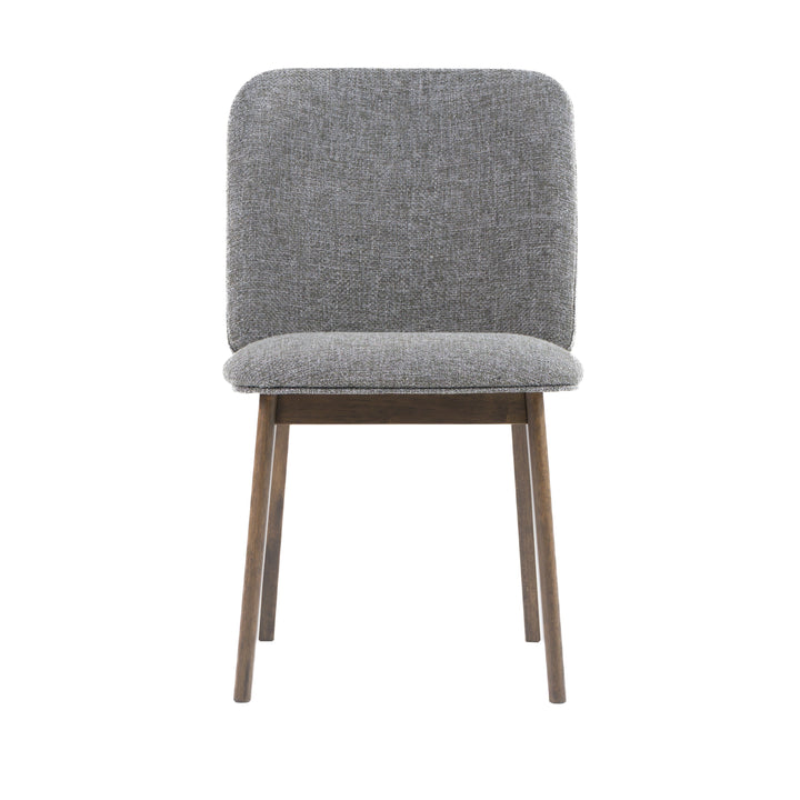 Costello - Mid-Century Modern Grey Fabric  Wenge Dining Chair 