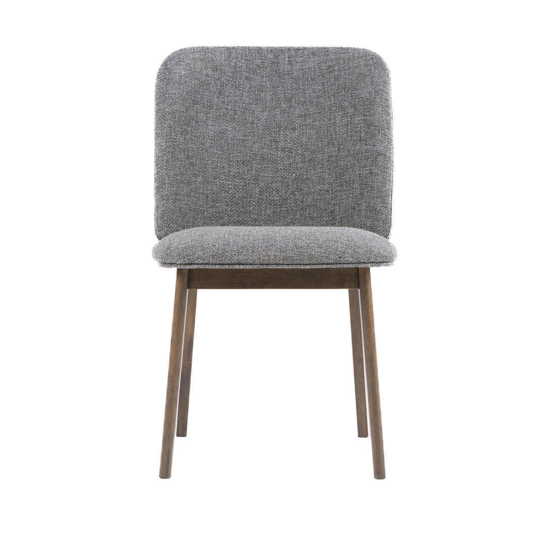 Costello - Mid-Century Modern Grey Fabric + Wenge Dining Chair (Set of 2)