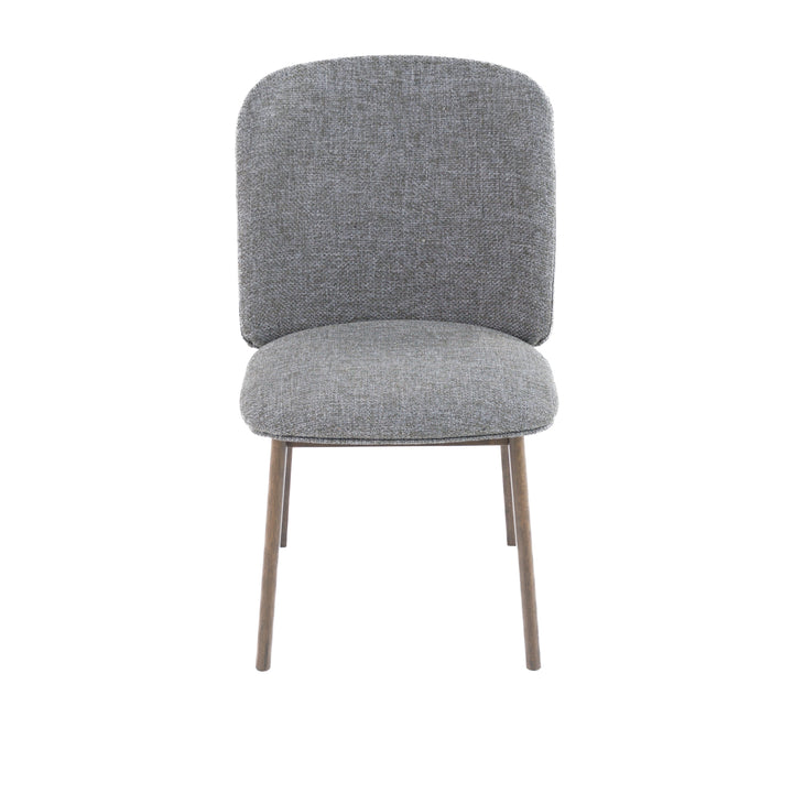 Costello - Mid-Century Modern Grey Fabric + Wenge Dining Chair (Set of 2)