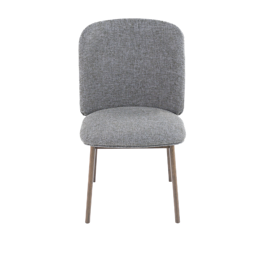 Costello - Mid-Century Modern Grey Fabric + Wenge Dining Chair (Set of 2)