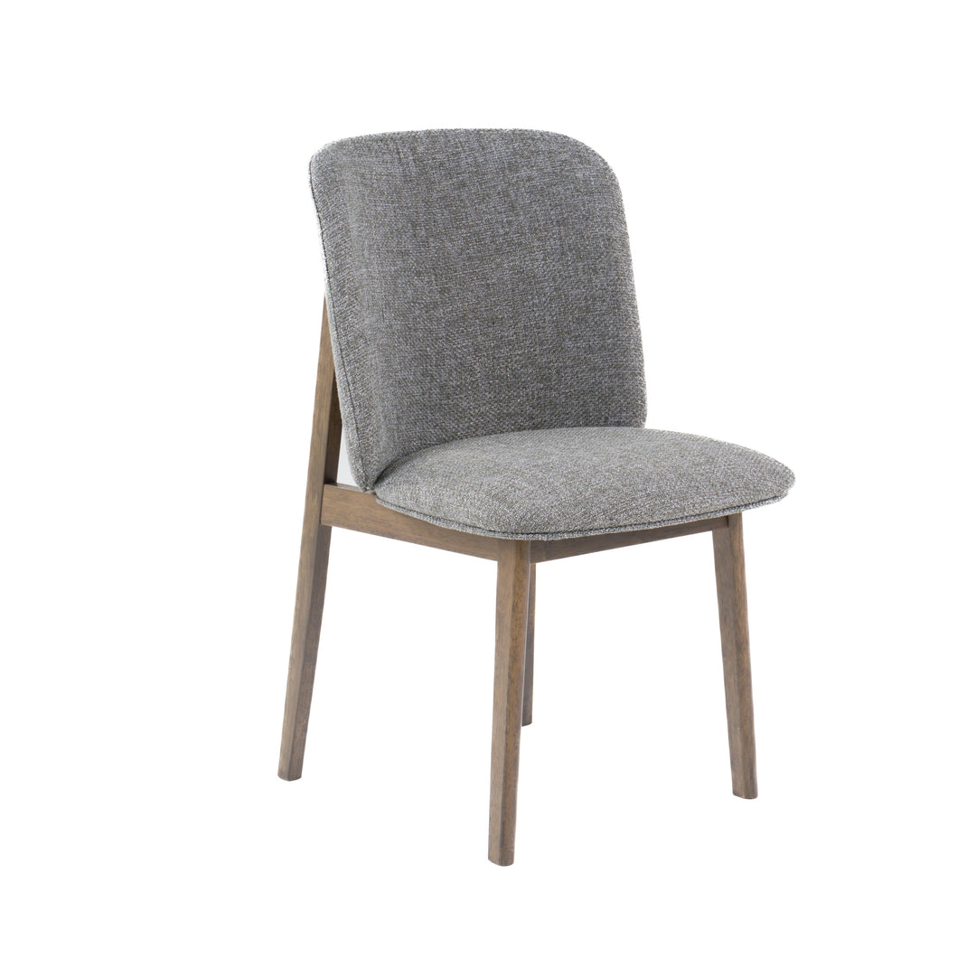Costello - Mid-Century Modern Grey Fabric + Wenge Dining Chair (Set of 2)