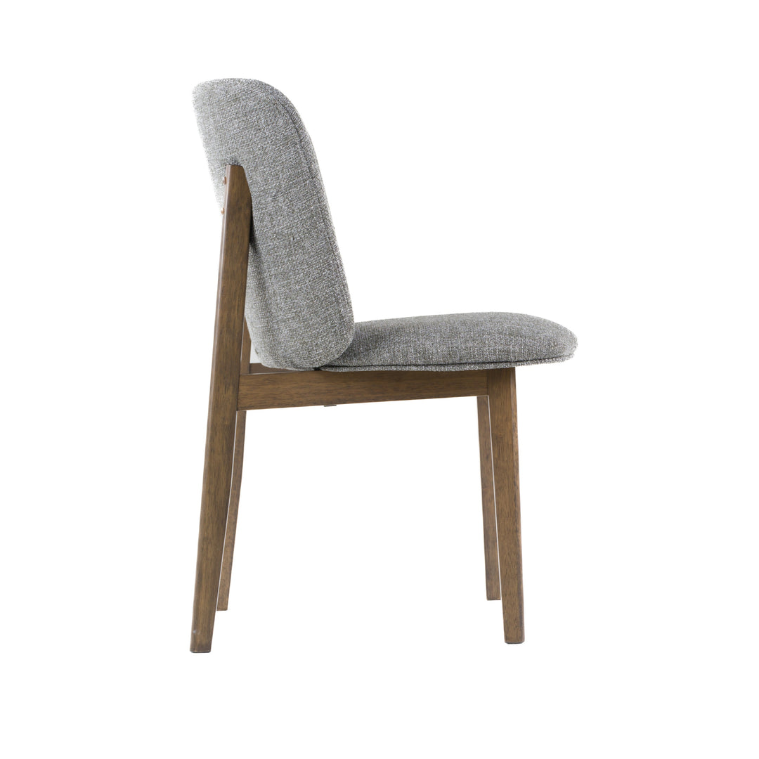 Costello - Mid-Century Modern Grey Fabric + Wenge Dining Chair (Set of 2)
