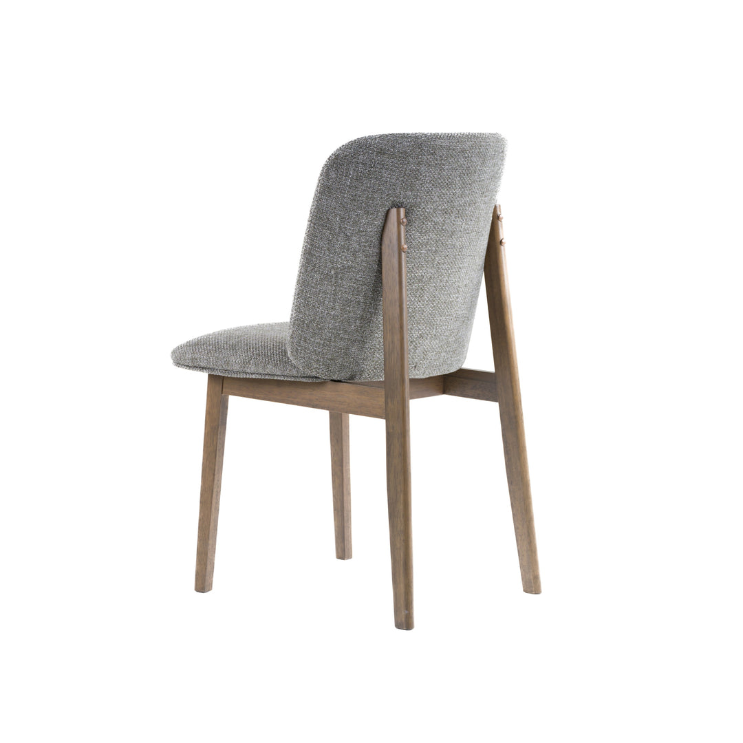 Costello - Mid-Century Modern Grey Fabric + Wenge Dining Chair (Set of 2)