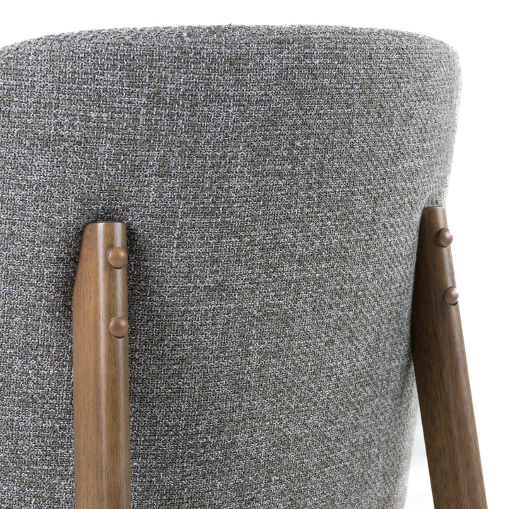 Costello  Mid-Century Modern Grey Fabric + Wenge Dining Chair (Set of 2)