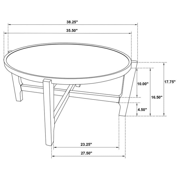 Cota - Round Solid Wood Coffee Table - Dark Brown Coffee Table modern furniture Contempo Furniture